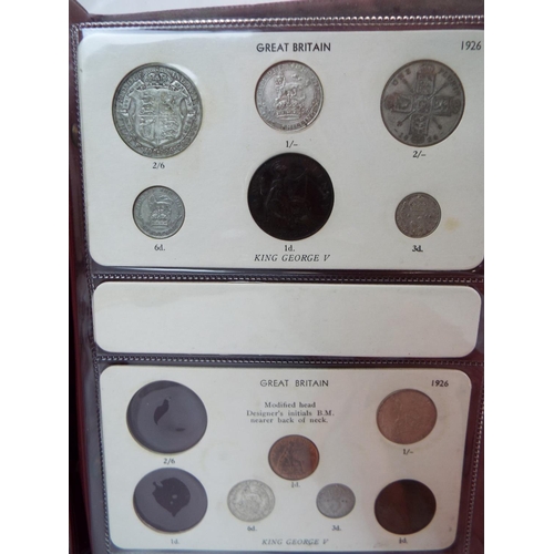 617 - Sets of UK Silver and Copper Coinage from 1911 to 1936. Believed to be complete. See photos.