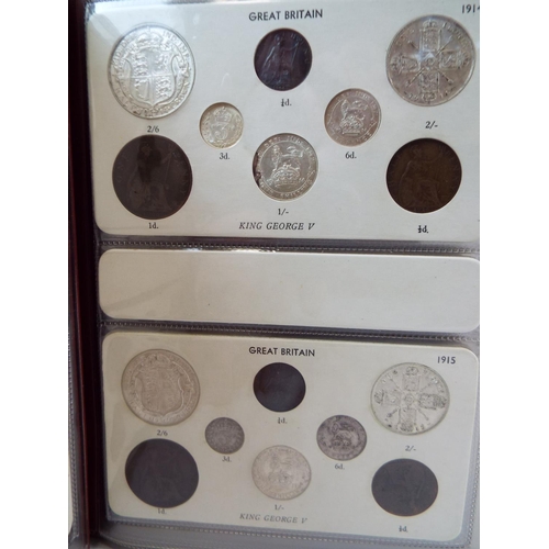 617 - Sets of UK Silver and Copper Coinage from 1911 to 1936. Believed to be complete. See photos.