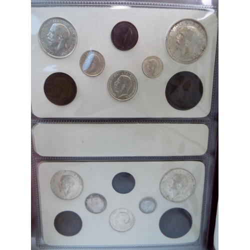 617 - Sets of UK Silver and Copper Coinage from 1911 to 1936. Believed to be complete. See photos.