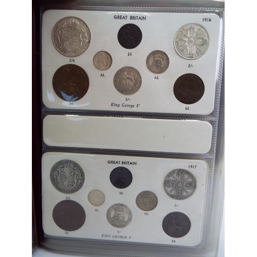 617 - Sets of UK Silver and Copper Coinage from 1911 to 1936. Believed to be complete. See photos.