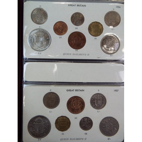 619 - Sets of UK Cupro and copper coinage from 1953 to 1966. See photos