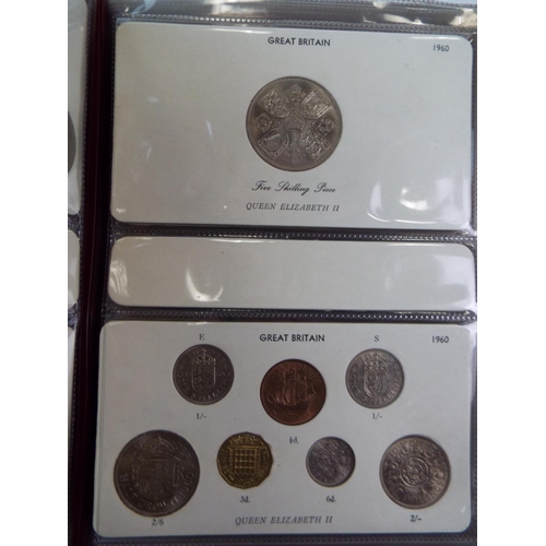 619 - Sets of UK Cupro and copper coinage from 1953 to 1966. See photos