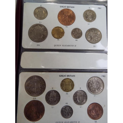 619 - Sets of UK Cupro and copper coinage from 1953 to 1966. See photos