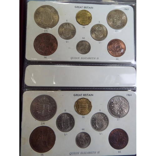 619 - Sets of UK Cupro and copper coinage from 1953 to 1966. See photos