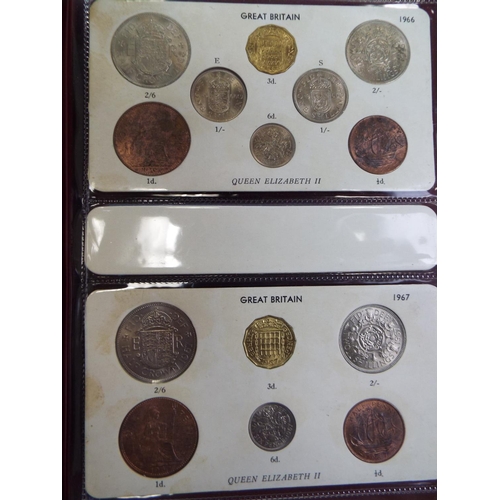 619 - Sets of UK Cupro and copper coinage from 1953 to 1966. See photos