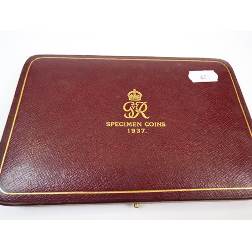 621 - Royal Mint Boxed set of Specimen Coins from 1937. complete with Original velvet and silk lined box. ... 