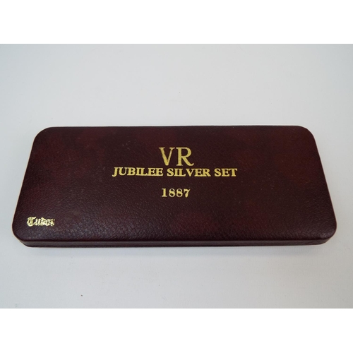 623 - 1887 Queen Victoria Jubilee Set by Tudor Mint. All set in a velvet lined case. See photos.