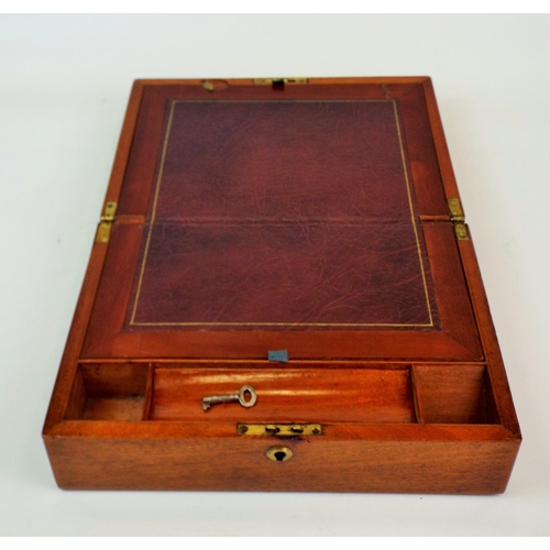 679 - A Vintage writing slope box in excellent condition with key.