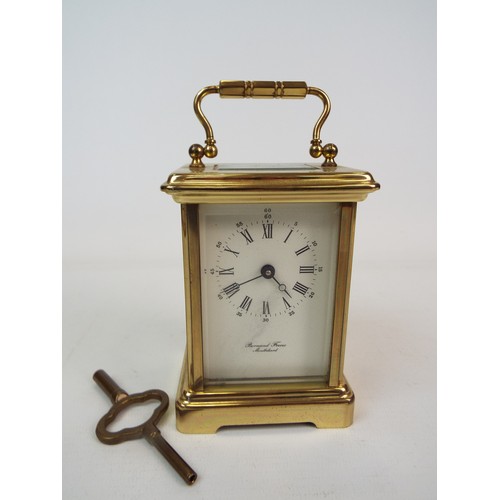 664 - French 11 jewel skeleton mantle clock by Bornand freres montbeliard, in working condition with key.