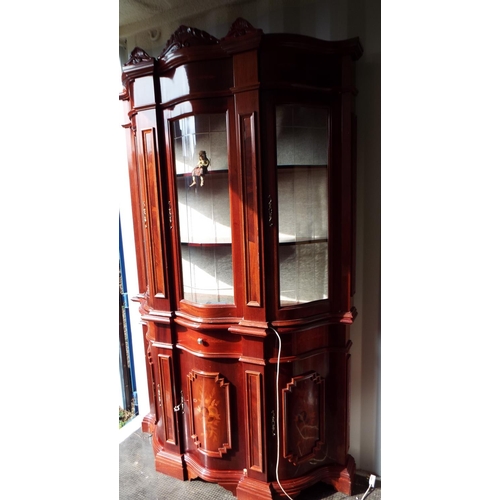 901 - Large fluted front cupboard/display/bookcase. H:80 x W:50 x D:17 inches. See photos