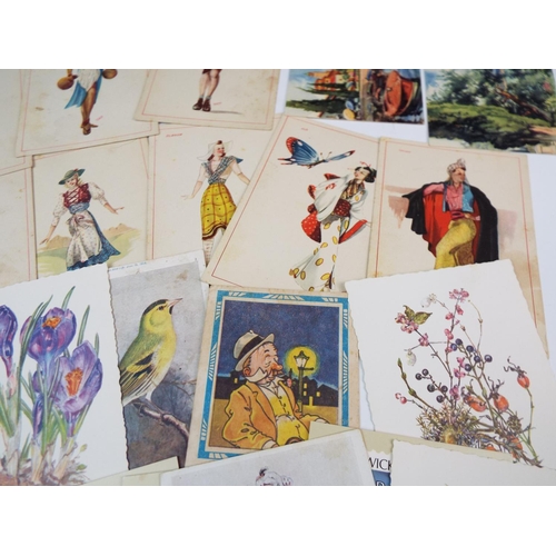 762 - A Selection of vintage postcards etc.