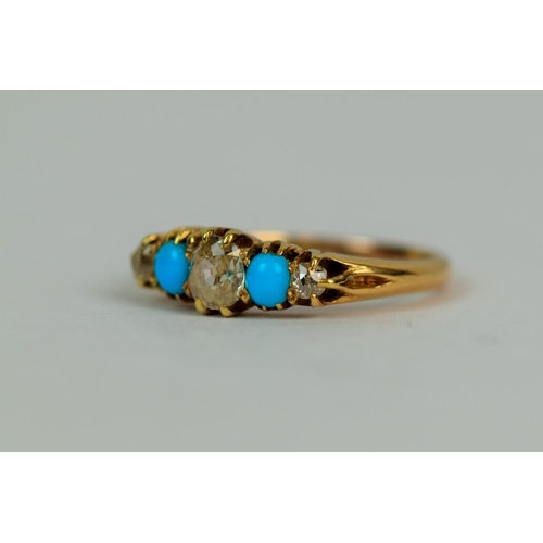 525a - 22ct Yellow Gold Ring (hallmarks rubbed out but chem tested) Set with a Central Old cut Diamond of a... 