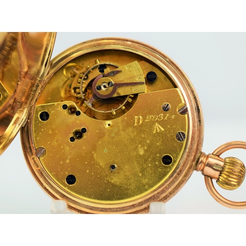 601a - Vintage lever pocket watch with enamel face housed in a 9ct Yellow Gold case. Non runner for spares ... 