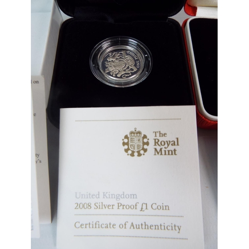 637a - Selection of Royal Mint UK Silver Piedfort Proof coins. all with boxes/COA's. see photos.