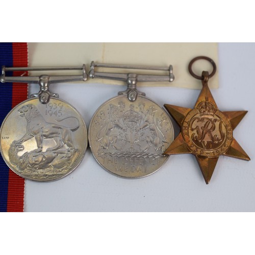 569a - Collection of WW2 medals issued to Cpl T V Pratt.
In unworn condition with original War department m... 