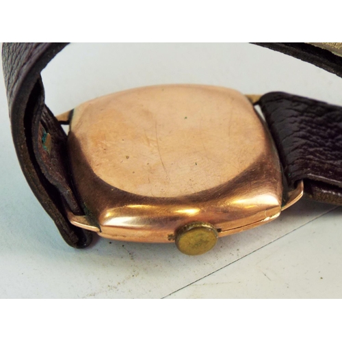 889 - Renown junior vintage swiss made watch with 9ct gold front and back. Non runner.