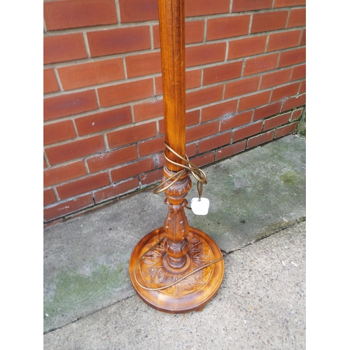 1023 - Wooden Standard lamp approx 60 inches tall. With shade. See photo