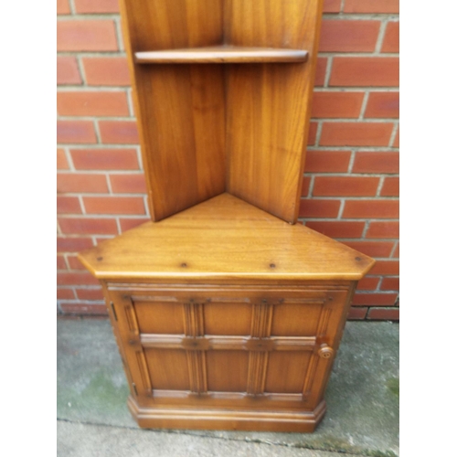 1031 - Ercol Corner cupboard unit . H:77 x W:26 x D:14 inches . See photo