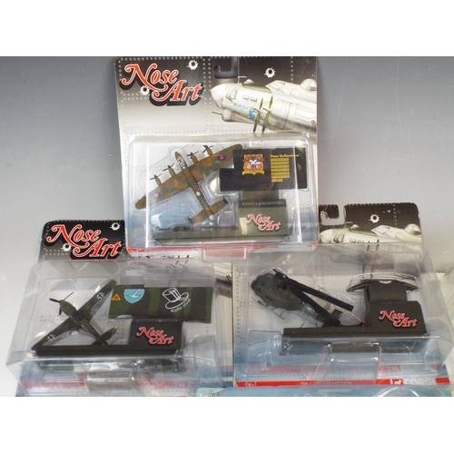 1210 - 3 Corgi nose art planes plus other diecast model aircraft.