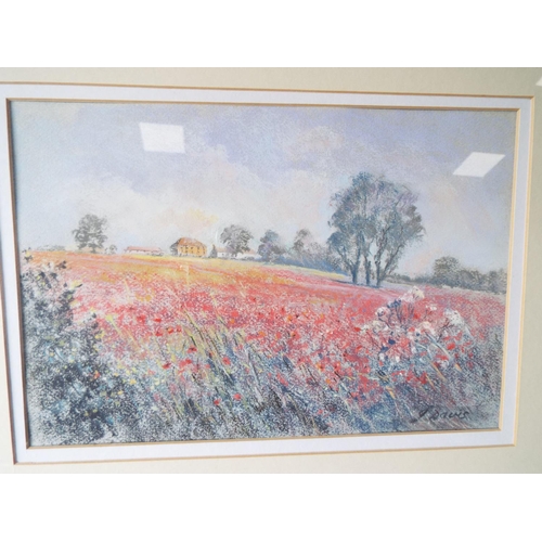 1043 - Framed and mounted Watercolour L Davies. 19 x 17 inches. See photos