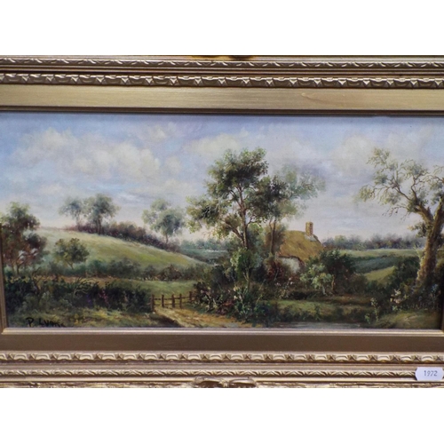 1091 - Pair of oil on canvasl in gilt frames with measure 22 x 14