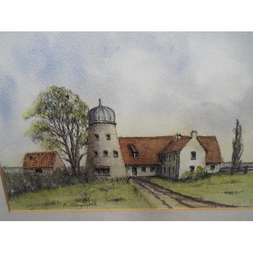 1098 - Two pen and wash studies of North Lincolnshire scenes by Illingworth. See photos.