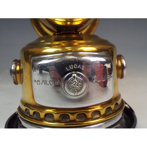 1112 - Vintage Lucas Calcia club brass carriage lamp.