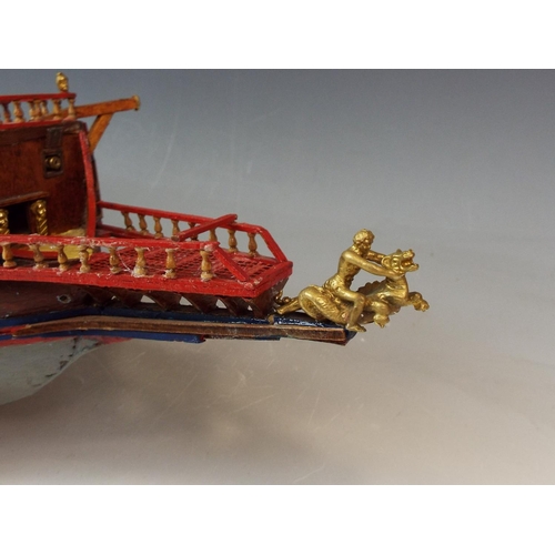 1123 - Model ship with good detail of cannons etc.