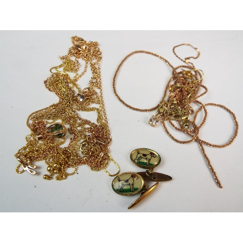 851a - 925 silver Gilt jewellery plus gold plated yellow metal costume jewellery. see photos