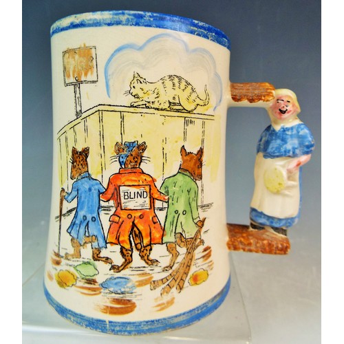 75a - Lovely old Mug showing three blind mice by Arthur Wood.