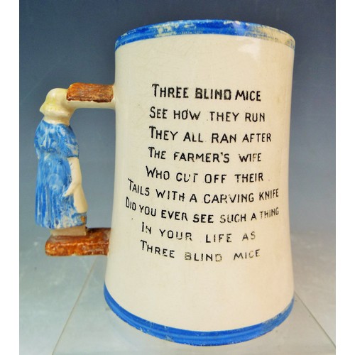 75a - Lovely old Mug showing three blind mice by Arthur Wood.