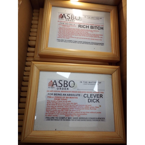 1454 - A box of framed ASBO orders.