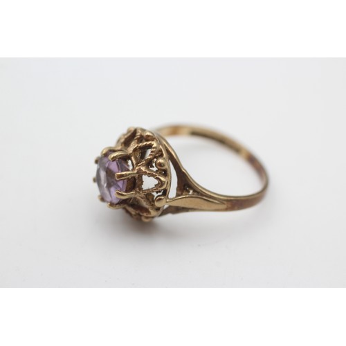 574a - 9ct gold amethyst solitaire ring (2.5g)       613035