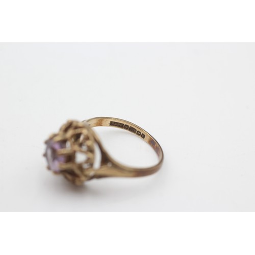 574a - 9ct gold amethyst solitaire ring (2.5g)       613035