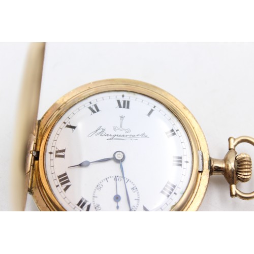 653a - WORKING     Vintage Gents Rolled Gold Full Hunter Cased POCKET WATCH Hand-Wind Working (86g)    8978... 