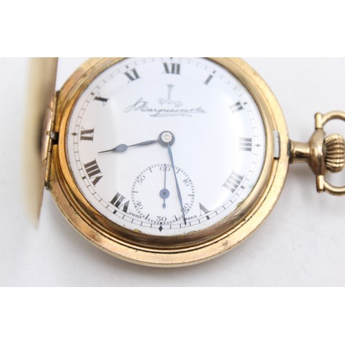 653a - WORKING     Vintage Gents Rolled Gold Full Hunter Cased POCKET WATCH Hand-Wind Working (86g)    8978... 