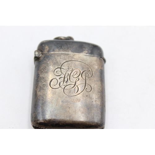 662a - Antique Edwardian Hallmarked 1903 Birmingham STERLING SILVER Vesta Case (36g)     554640