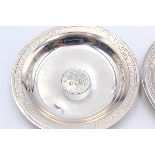 675a - 4 x Vintage .800 CONTINENTAL SILVER Pin / Trinket Dishes w/ Arabic Coins (62g)     101272