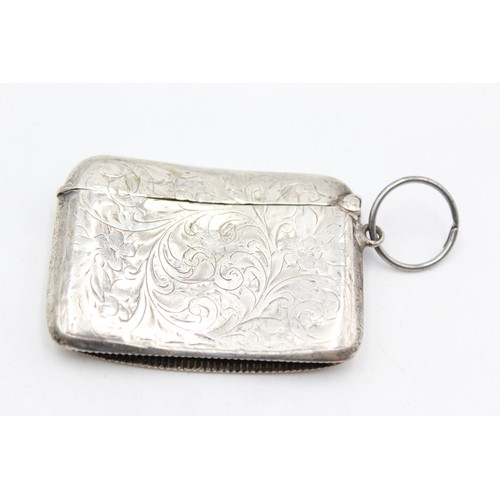 677a - Antique Hallmarked 1921 Birmingham STERLING SILVER Vesta / Match Case (32g)     986706