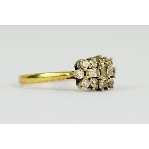 109 - 9ct Yellow Gold, Multi CZ set ring. Finger size 'O-5'  2.6g