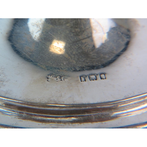 151 - Crystal powder jar with Hallmarked silver lid and rim. Mirror set into lid. Approx 5 inches diameter... 