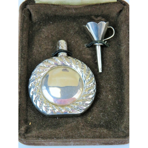 183 - Pretty Sterling Silver Scent bottle in original box. See photo