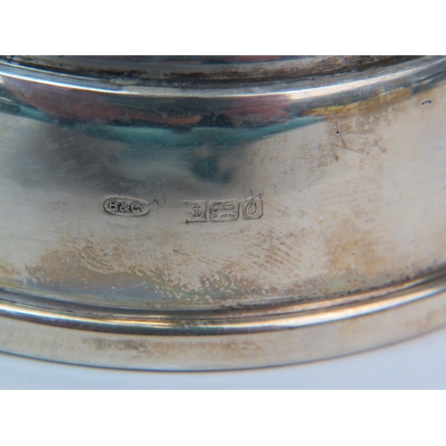 192 - Pretty hinged Lidded Silver Jewellery box with Damask velvet interior. Repouse raised decoration to ... 