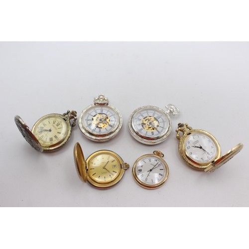 1 - 6 x Gents Mechanical POCKET WATCHES Hand-Wind WORKING Inc. Sekonda Etc.  Assorted Gents Vintage & Mo... 