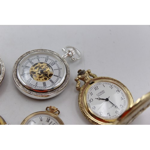 1 - 6 x Gents Mechanical POCKET WATCHES Hand-Wind WORKING Inc. Sekonda Etc.  Assorted Gents Vintage & Mo... 