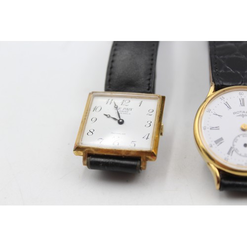 3 - 4 x Vintage Gents Gold Tone WRISTWATCHES Hand-Wind WORKING Inc. Rotary Etc. Assorted Vintage / Later... 