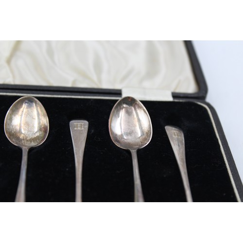 10 - 6 x Vintage Hallmarked 1936 Birmingham STERLING SILVER Teaspoons (42g)  Cased  Maker - J Gloster Ltd... 