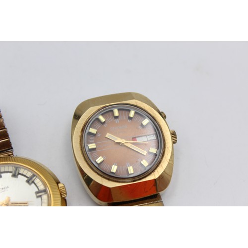 12 - 3 x Gents Vintage SEKONDA Gold Tone WRISTWATCH  Hand-Wind WORKING  Gents Vintage Gold Tone Mechanica... 