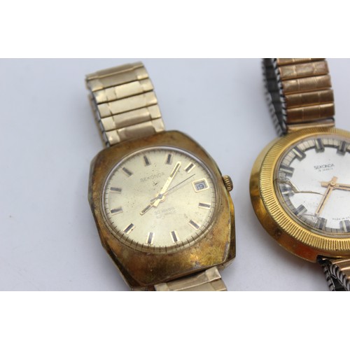 12 - 3 x Gents Vintage SEKONDA Gold Tone WRISTWATCH  Hand-Wind WORKING  Gents Vintage Gold Tone Mechanica... 