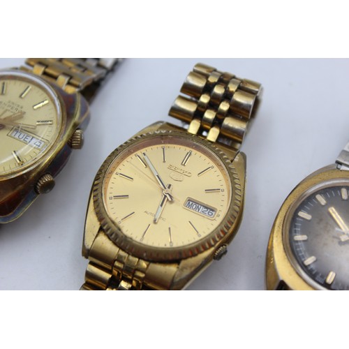 15 - 3 x Gents Vintage Gold Tone WRISTWATCHES Hand-Wind WORKING Inc Swiss Emperor        Gents Vintage Go... 